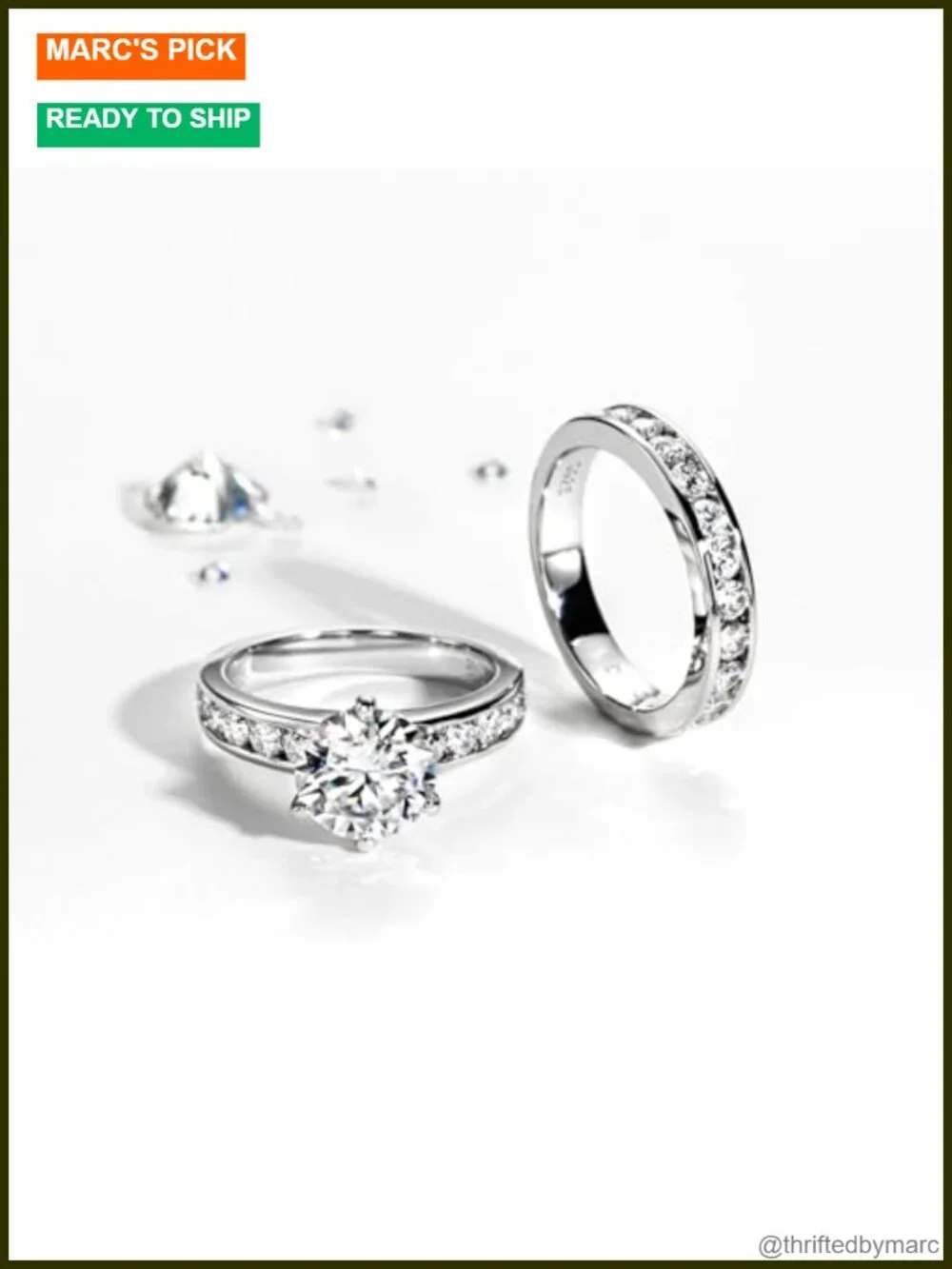 Moissanite Wedding Ring Set 4.48CTTW Round Cut 925 Sterling Silver Engagement